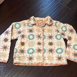 Kid Cottage Core Style Quilted Star Pattern Jacket